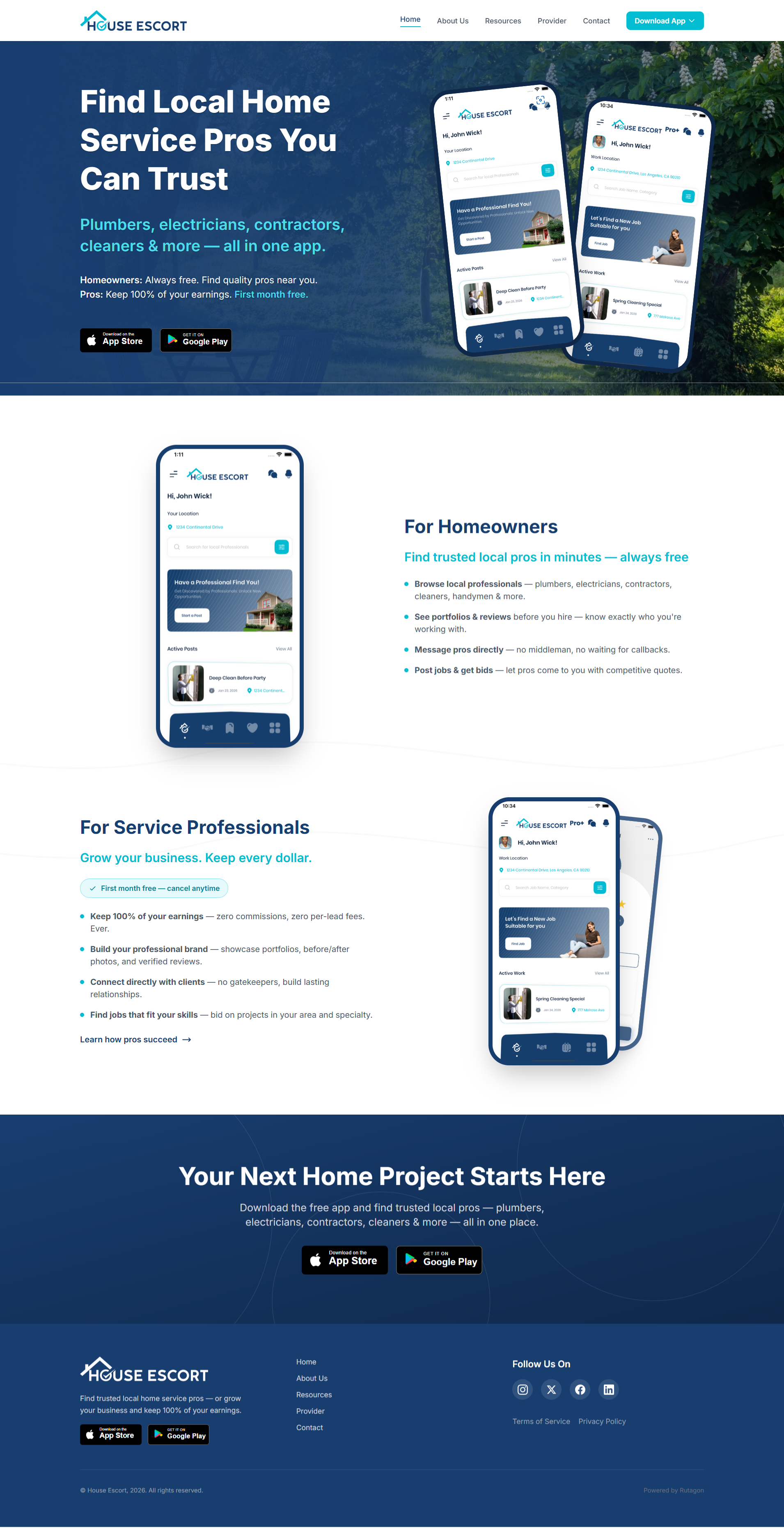 House Escort web design